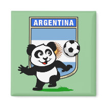 Argentina Soccer Panda Fridge Magnets