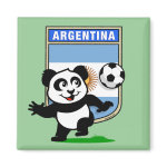 This adorable little panda is too cute! He's featured in front of a large flag from Argentina and ready to play football and score some goals. This cute design is perfect for football players and soccer fans.