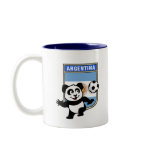 This adorable little panda is too cute! He's featured in front of a large flag from Argentina and ready to play football and score some goals. This cute design is perfect for football players and soccer fans.