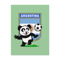 Argentina Soccer Panda Postcard
