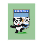 This adorable little panda is too cute! He's featured in front of a large flag from Argentina and ready to play football and score some goals. This cute design is perfect for football players and soccer fans.