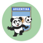 This adorable little panda is too cute! He's featured in front of a large flag from Argentina and ready to play football and score some goals. This cute design is perfect for football players and soccer fans.