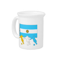 Argentina Soccer Players Beverage Pitchers
