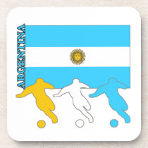 Argentina Soccer Players Drink Coaster