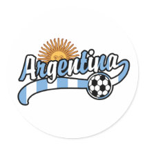 Argentina Soccer Round Stickers