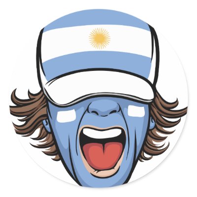 Argentina sports fan round stickers by crum6178