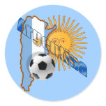 Argentina Sun flag map of Argentina gifts Round Stickers
