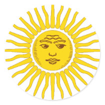 Argentina Sun Round Sticker
