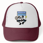 This adorable little panda loves to get out on the court and hits some balls. Panda plays in front of a large flag of Argentina. This is a great design for anyone who loves to play tennis, watch tennis or just loves cute pandas.