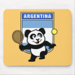 This adorable little panda loves to get out on the court and hits some balls. Panda plays in front of a large flag of Argentina. This is a great design for anyone who loves to play tennis, watch tennis or just loves cute pandas.