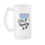 This adorable little panda loves to get out on the court and hits some balls. Panda plays in front of a large flag of Argentina. This is a great design for anyone who loves to play tennis, watch tennis or just loves cute pandas.