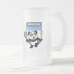 This adorable little panda loves to get out on the court and hits some balls. Panda plays in front of a large flag of Argentina. This is a great design for anyone who loves to play tennis, watch tennis or just loves cute pandas.
