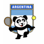 This adorable little panda loves to get out on the court and hits some balls. Panda plays in front of a large flag of Argentina. This is a great design for anyone who loves to play tennis, watch tennis or just loves cute pandas.