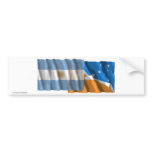 Argentina &amp; Tierra del Fuego waving flags Bumper Sticker