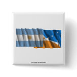 Argentina & Tierra del Fuego waving flags buttons