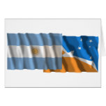 Argentina & Tierra del Fuego waving flags Card