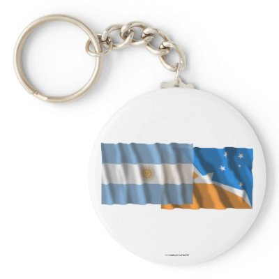 Argentina & Tierra del Fuego waving flags Key Chain by Vexillophile