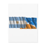 Argentina &amp; Tierra del Fuego waving flags Post Cards