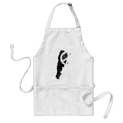 Argentina Trendy Peace Sign with Argentine map Aprons by representmycountry