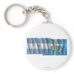 Argentina & Tucumán waving flags Keychain