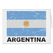 Argentina Vintage Flag Greeting Cards