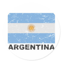 Argentina Vintage Flag Round Sticker
