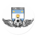 Argentina world champions Winged futbol shield Round Stickers