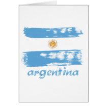 Argentine Flag Brushstroke design Card