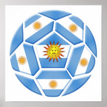 Argentine futebol Tees and soccer ball gear Posters