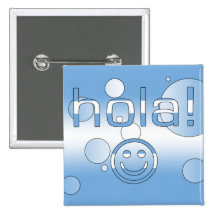 Argentine Gifts : Hello / Hola + Smiley Face Pins