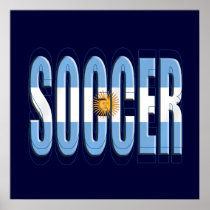 Argentinian flag Soccer Worded logo futbol gifts Print