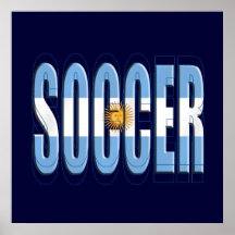 Argentinian flag Soccer Worded logo futbol gifts Print