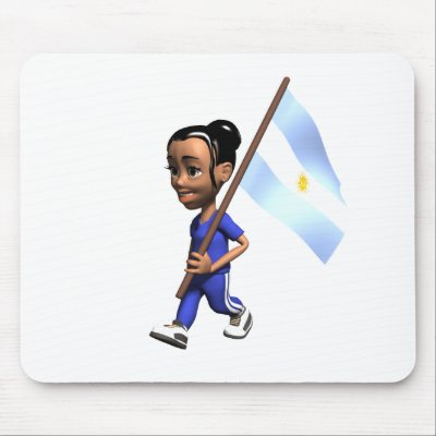Argentinian Girl Mouse Mats by worldtees