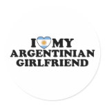 Argentinian Girlfriend Round Sticker