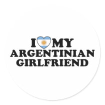 Argentinian Girlfriend Round Sticker