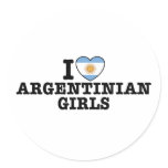Argentinian Girls Round Stickers
