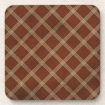 argyle24 BROWN CREAM SQUARES PATTERNS TEMPLATES AR cork coasters