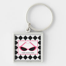 Argyle And Retro Pink Sunglasses Keychains