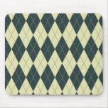 Argyle Blue and White Cream Cool Design Mouse Pad