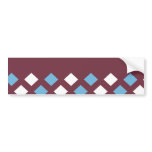 argyle blue and white purple bumper sticker