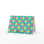 Argyle blue turtle pattern greeting card