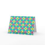 Argyle blue turtle pattern greeting cards