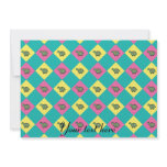 Argyle blue turtle pattern custom invites