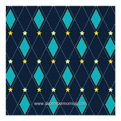 Argyle Blue Yellow Baby Boy Shower Personalized Announcements