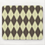Argyle Brown and White Cream Mouse Pads