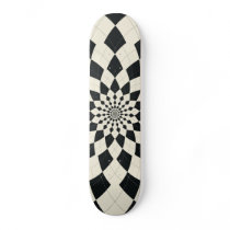Argyle Burst/Flower - Black & White Skateboard Deck