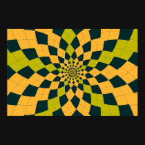 Argyle Burst/Flower - Citrus posters