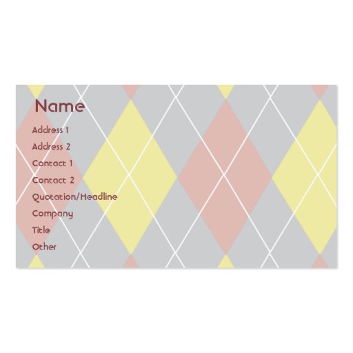 Argyle - Business Business Card Templates (front side)