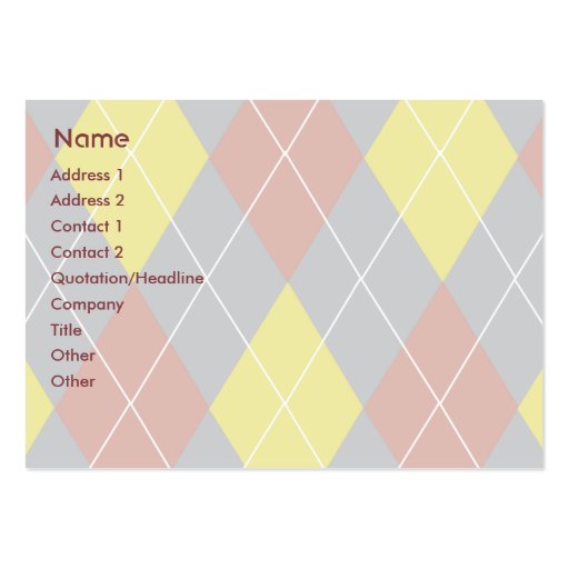 Argyle - Chubby Business Card Templates (front side)