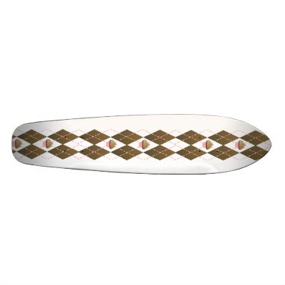 Argyle Cupcake Skate Boards by candystore